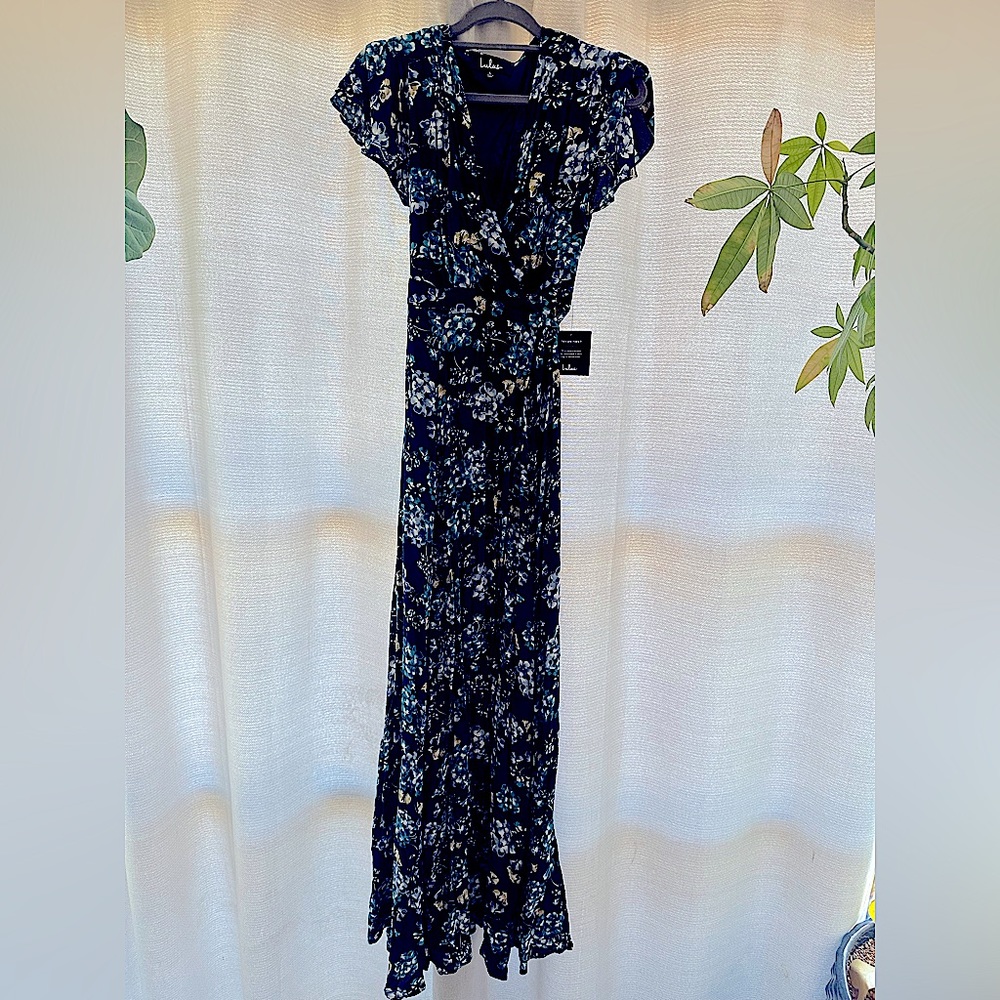 Lulus floral maxi wrap dress - L